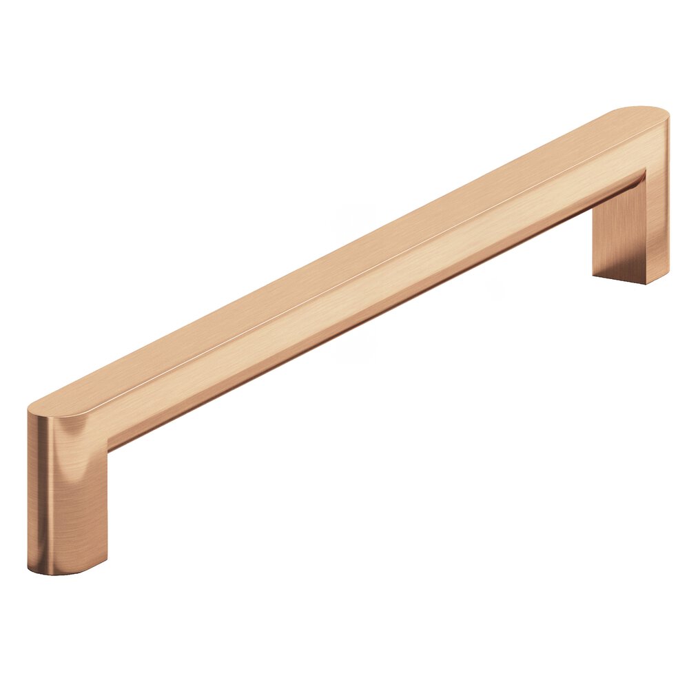 Colonial Bronze 8" Centers Square Cabinet Pull With Rounded Back And Ends In Satin Bronze