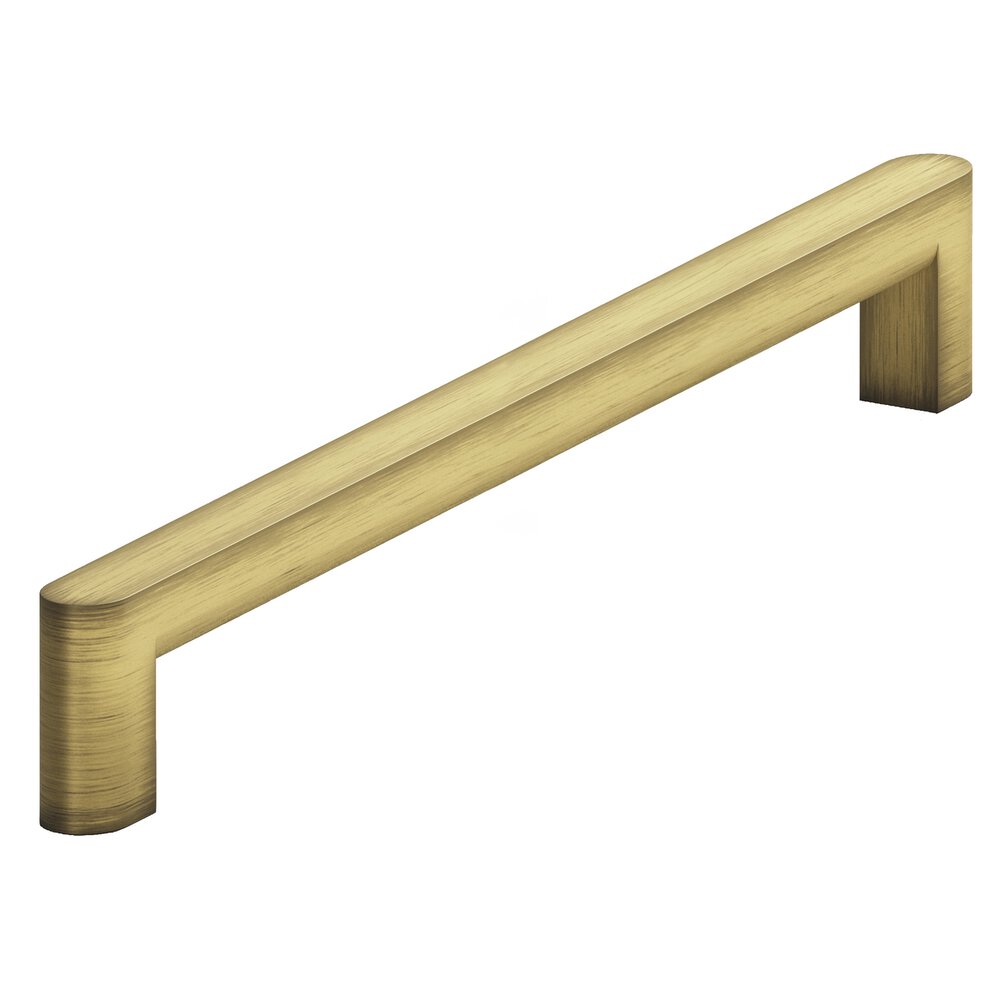Colonial Bronze 8" Centers Square Cabinet Pull With Rounded Back And Ends In Matte Antique Satin Brass