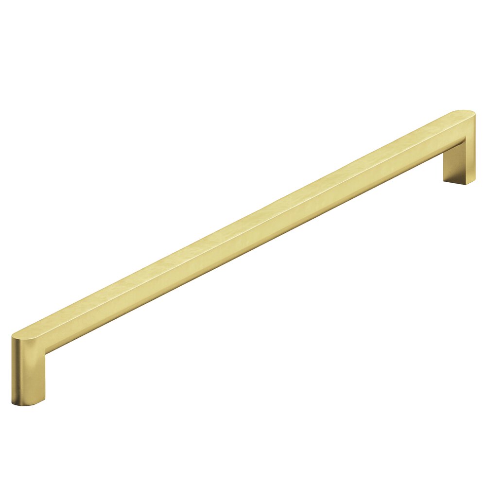 Colonial Bronze 18" Centers Square Appliance/Oversized Pull With Rounded Back And Ends In Matte Satin Brass
