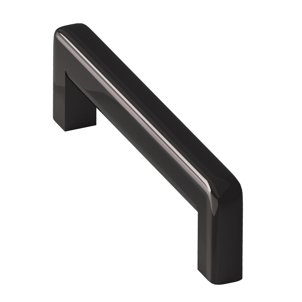 Colonial Bronze 5" Centers Square Cabinet Pull With Rounded Back And Radiused Edges In Satin Black