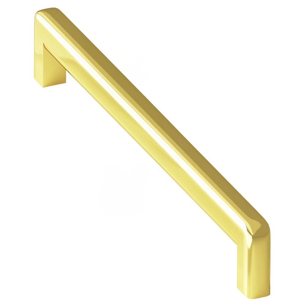 Colonial Bronze 10" Centers Square Cabinet Pull With Rounded Back And Radiused Edges In French Gold