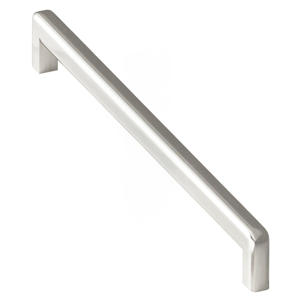 Colonial Bronze 12" Centers Square Cabinet Pull With Rounded Back And Radiused Edges In Satin Nickel