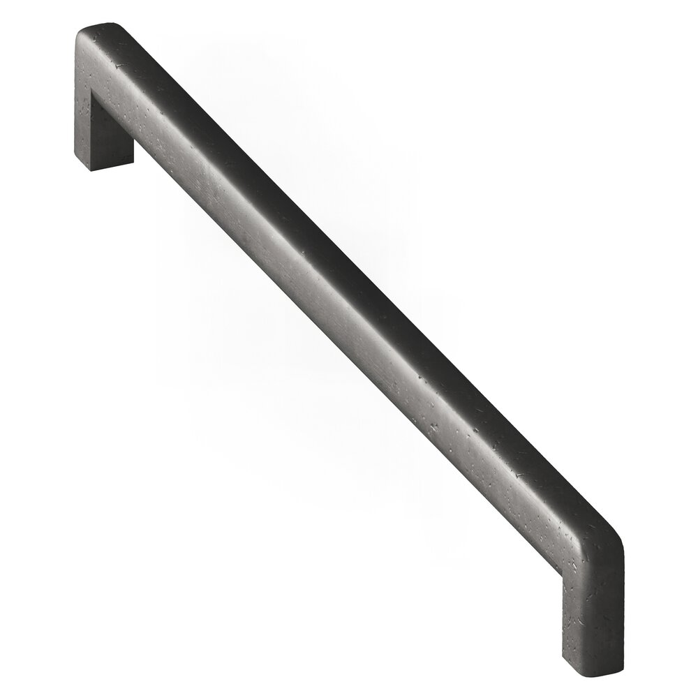 Colonial Bronze 12" Centers Square Cabinet Pull With Rounded Back And Radiused Edges In Distressed Satin Black