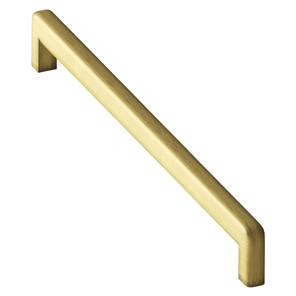 Colonial Bronze 12" Centers Square Cabinet Pull With Rounded Back And Radiused Edges In Matte Antique Satin Brass