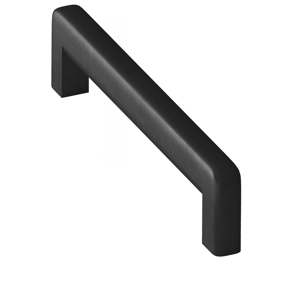 Colonial Bronze 6" Centers Square Cabinet Pull With Rounded Back And Radiused Edges In Matte Satin Black
