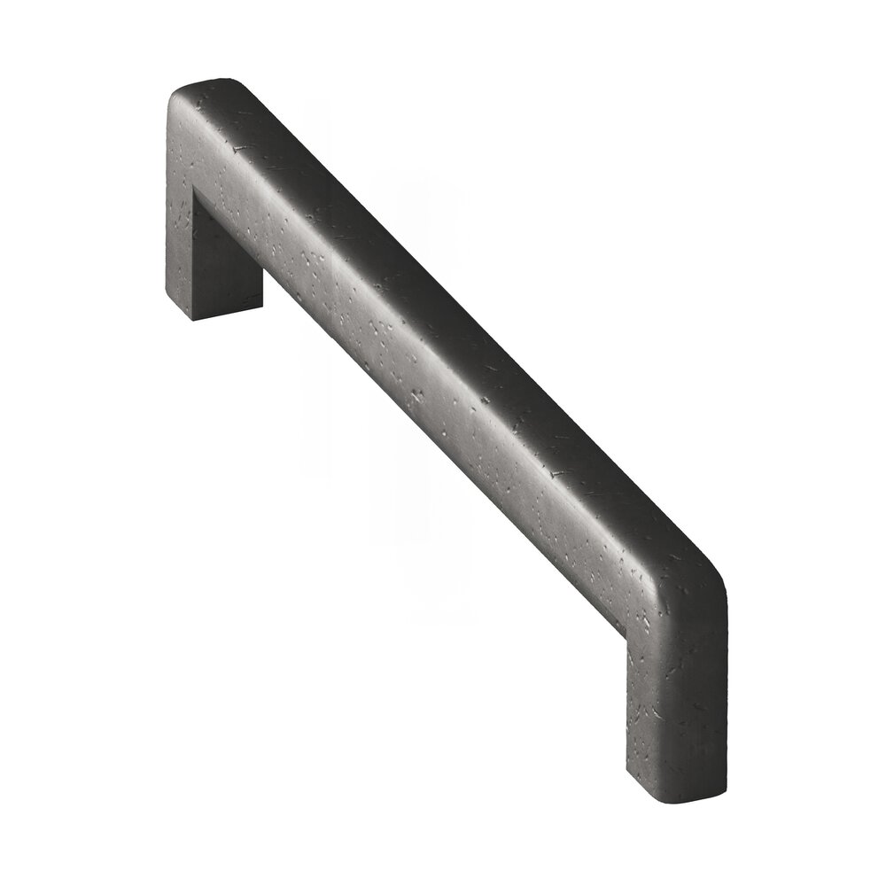 Colonial Bronze 8" Centers Square Cabinet Pull With Rounded Back And Radiused Edges In Distressed Satin Black