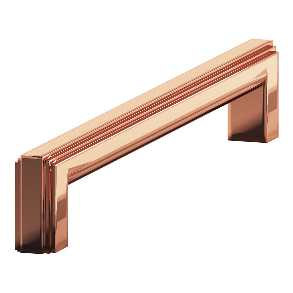 Colonial Bronze 6" Centers Cabinet Pull Hand Finished in Polished Copper