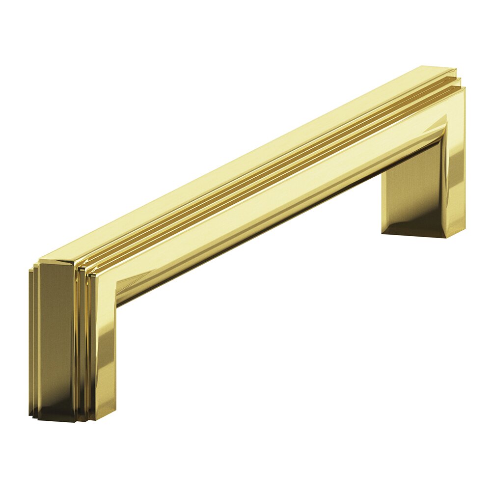 Colonial Bronze 8" Centers Cabinet Pull Hand Finished in Unlacquered Polished Brass