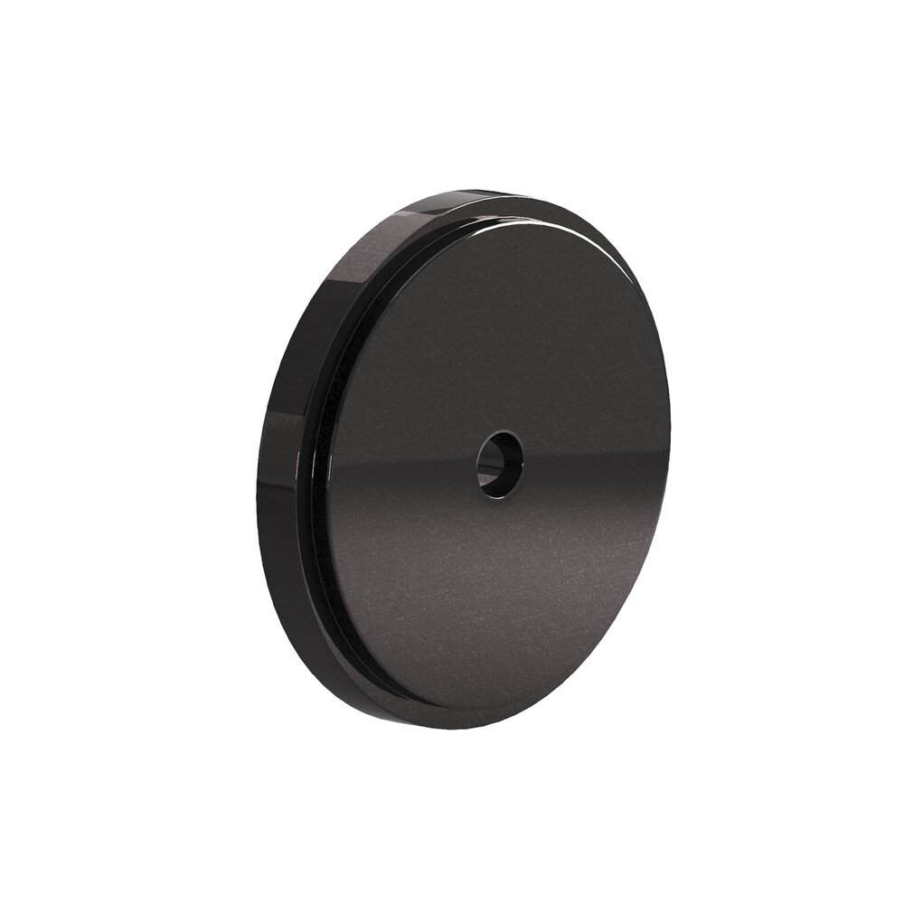 Colonial Bronze 1.25" Diameter Round Stepped Backplate In Satin Black