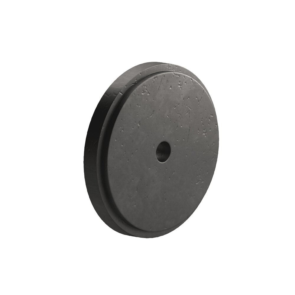 Colonial Bronze 1.25" Diameter Round Stepped Backplate In Distressed Satin Black