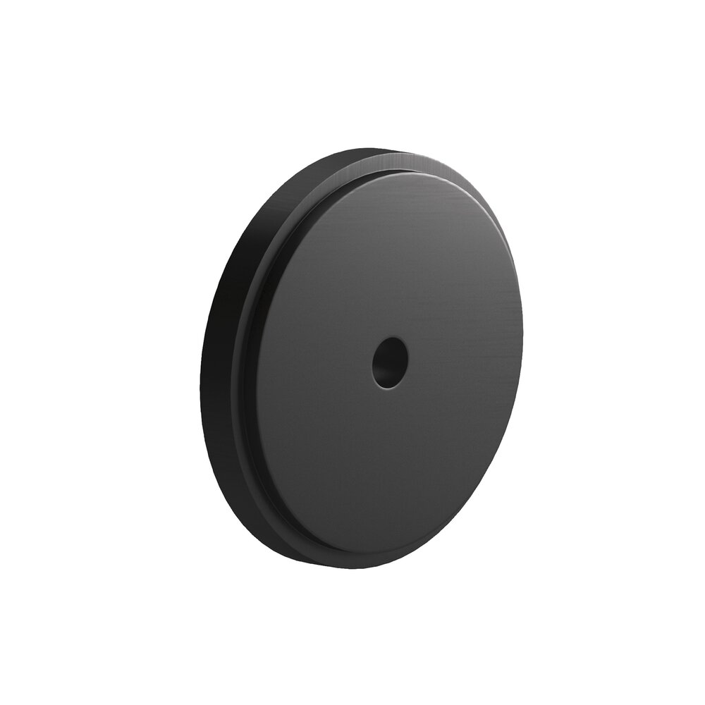 Colonial Bronze 1.25" Diameter Round Stepped Backplate In Matte Satin Black