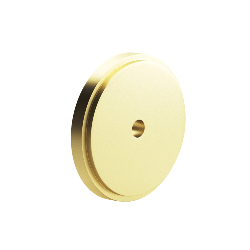 Colonial Bronze 1.25" Diameter Round Stepped Backplate In Matte Satin Brass