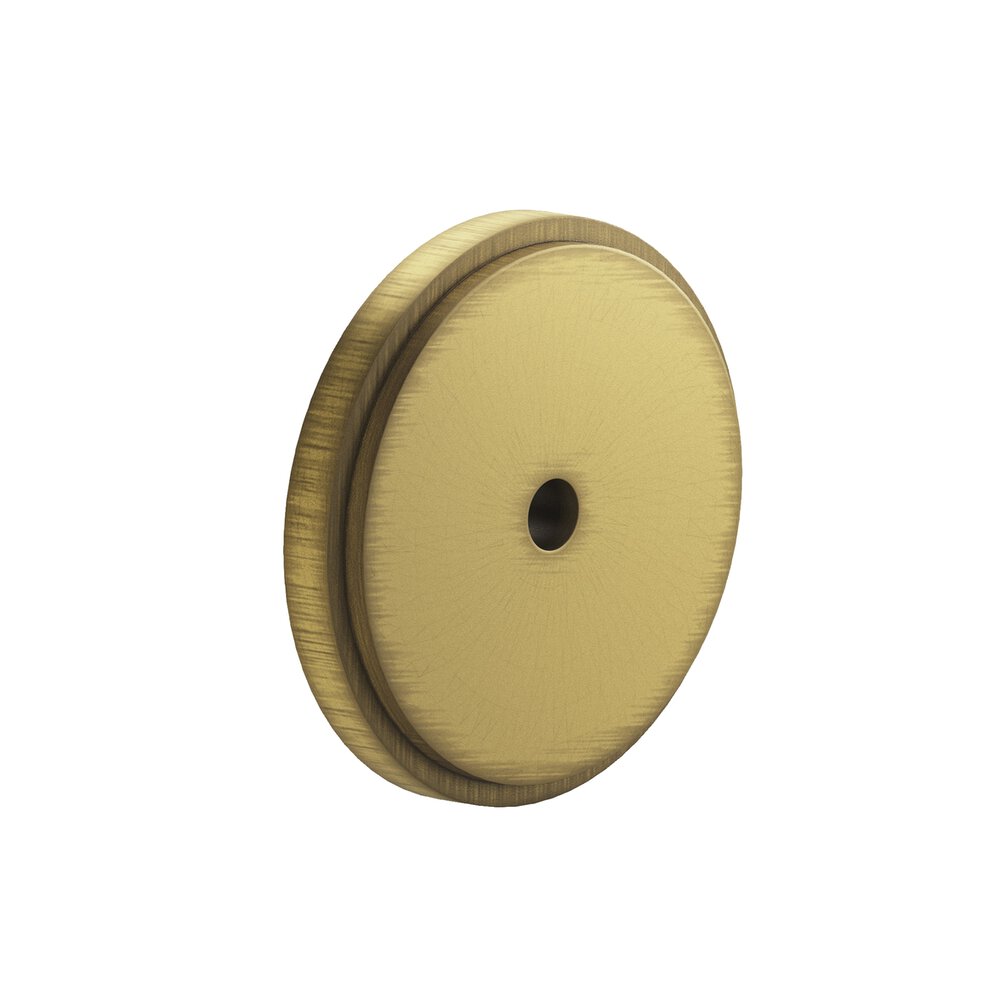 Colonial Bronze 1.25" Diameter Round Stepped Backplate In Matte Antique Satin Brass