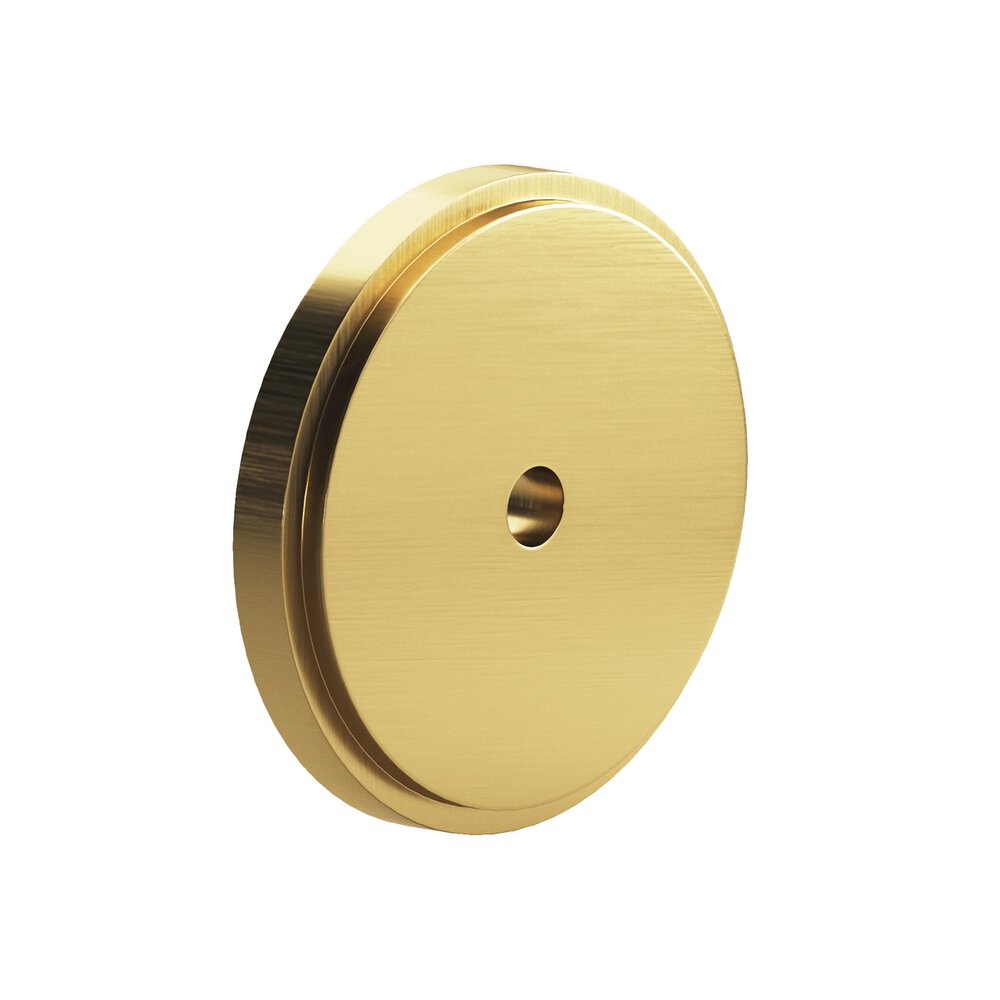 Colonial Bronze 1.5" Diameter Round Stepped Backplate In Unlacquered Satin Brass