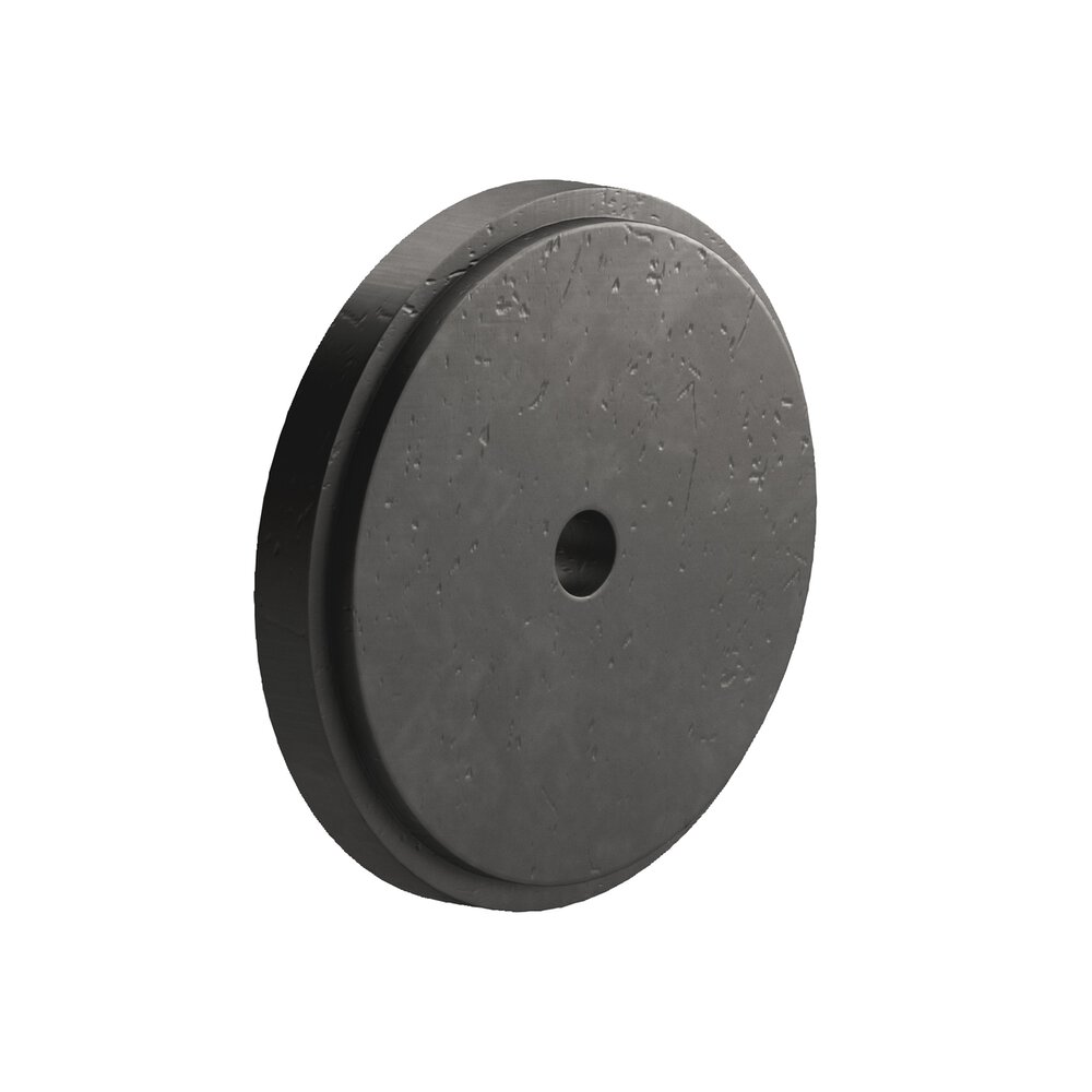 Colonial Bronze 1.5" Diameter Round Stepped Backplate In Distressed Satin Black
