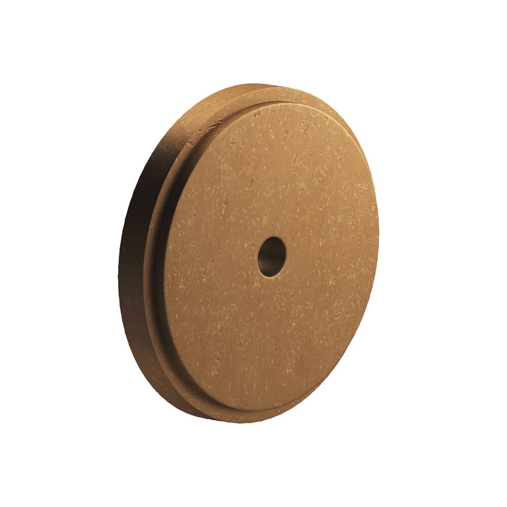 Colonial Bronze 1.5" Diameter Round Stepped Backplate In Distressed Light Statuary Bronze