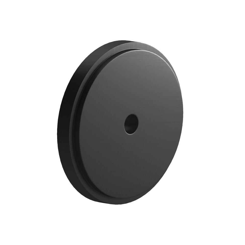 Colonial Bronze 1.5" Diameter Round Stepped Backplate In Matte Satin Black