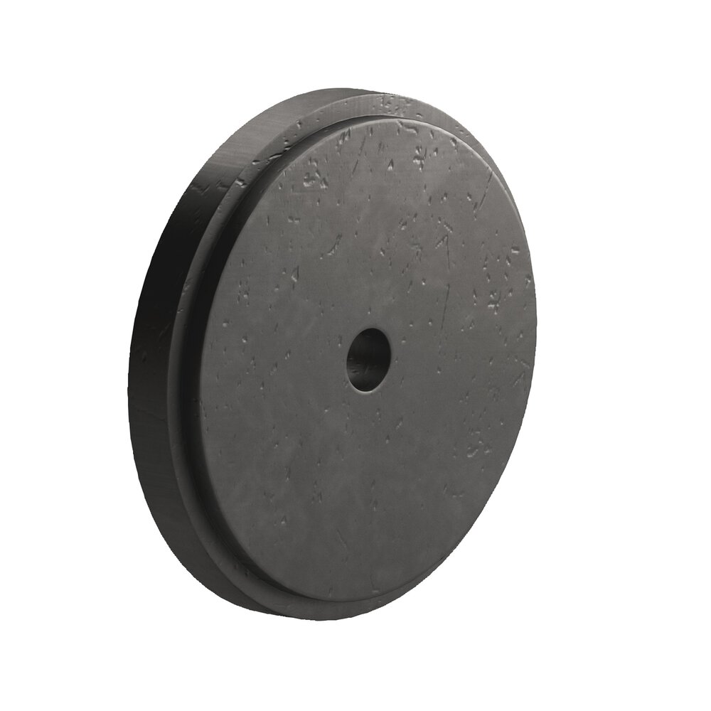 Colonial Bronze 1.75" Diameter Round Stepped Backplate In Distressed Satin Black