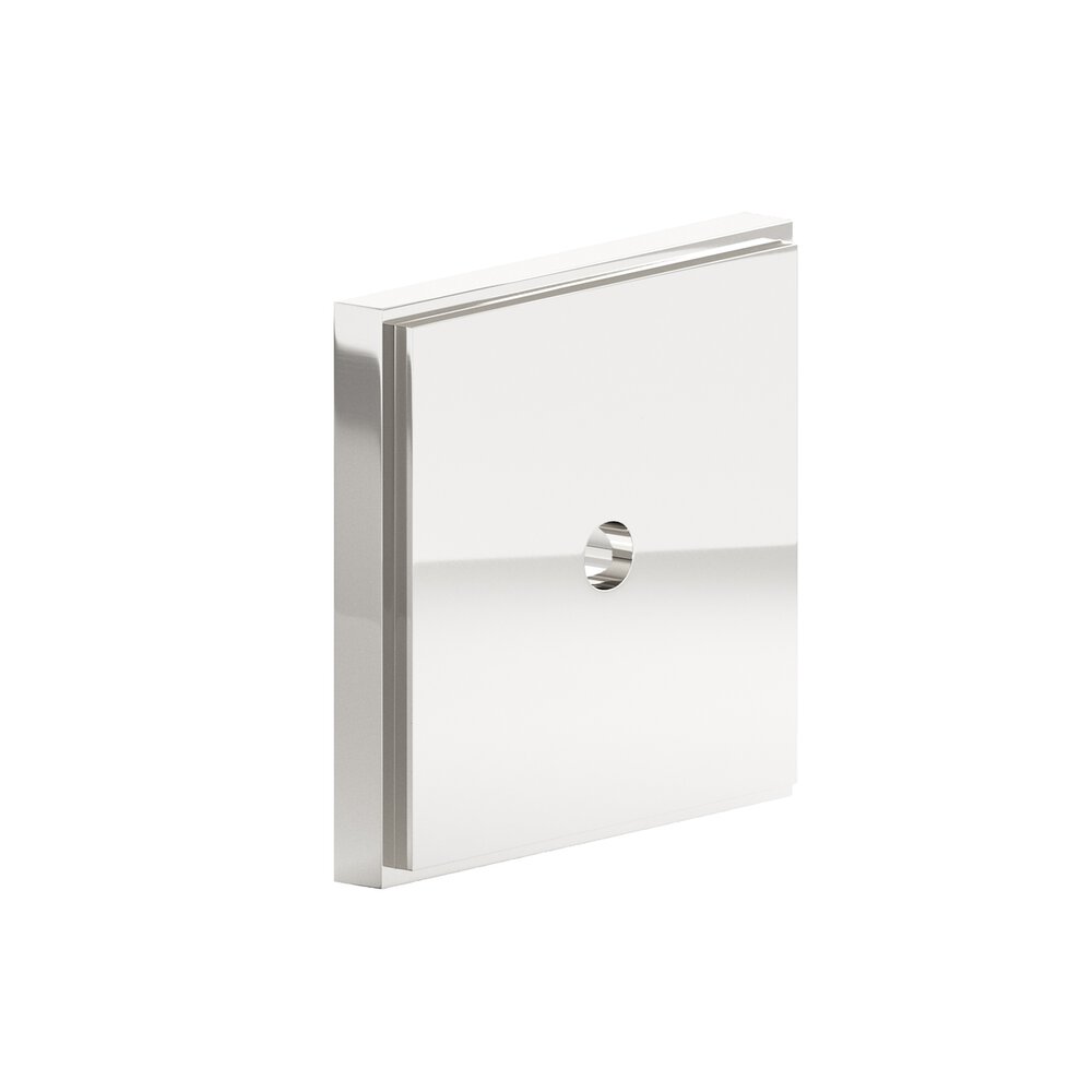 Colonial Bronze 1.25" Square Stepped Backplate In Polished Nickel