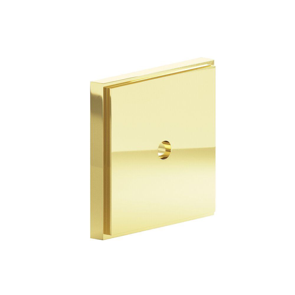 Colonial Bronze 1.25" Square Stepped Backplate In Polished Brass