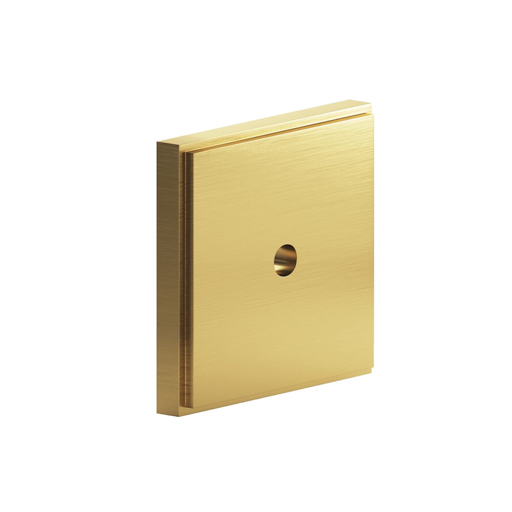 Colonial Bronze 1.25" Square Stepped Backplate In Unlacquered Satin Brass