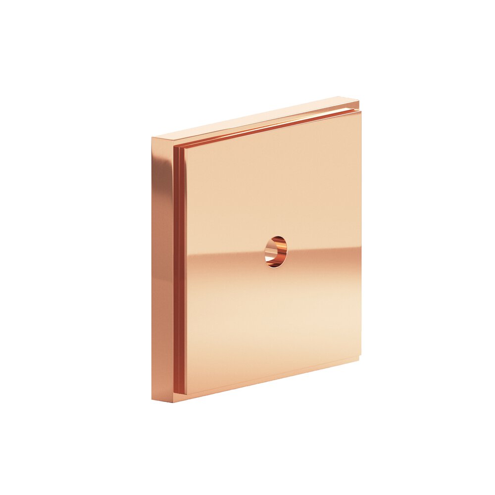 Colonial Bronze 1.25" Square Stepped Backplate In Polished Copper