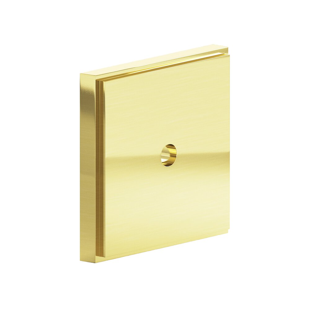 Colonial Bronze 1.5" Square Stepped Backplate In Unlacquered Polished Brass