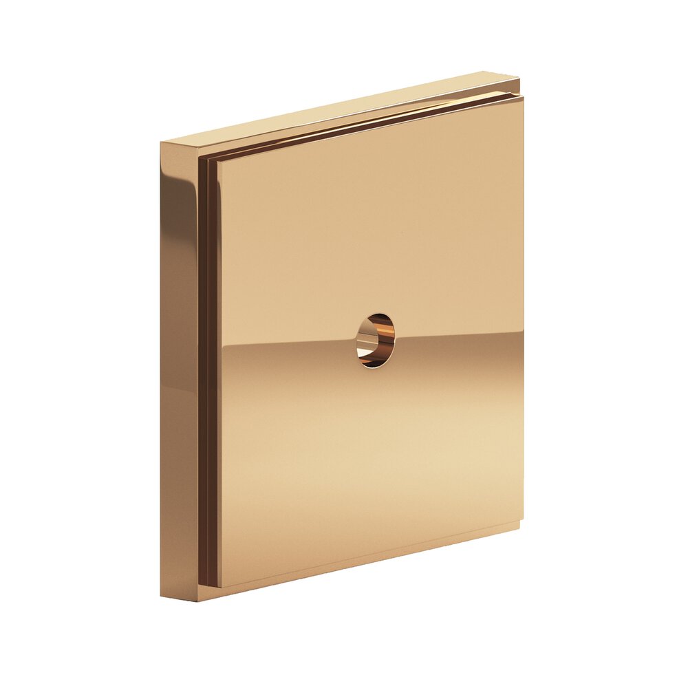 Colonial Bronze 1.75" Square Stepped Backplate In Polished Bronze