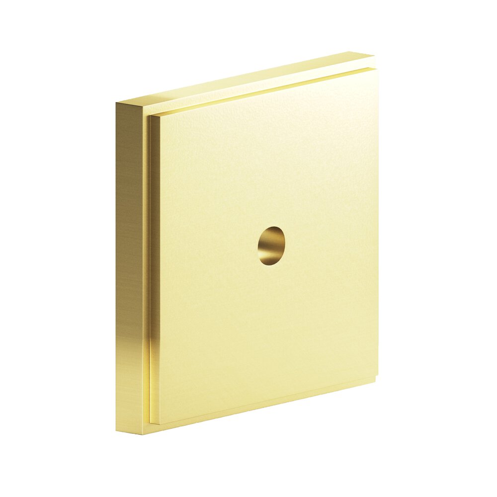 Colonial Bronze 1.75" Square Stepped Backplate In Matte Satin Brass