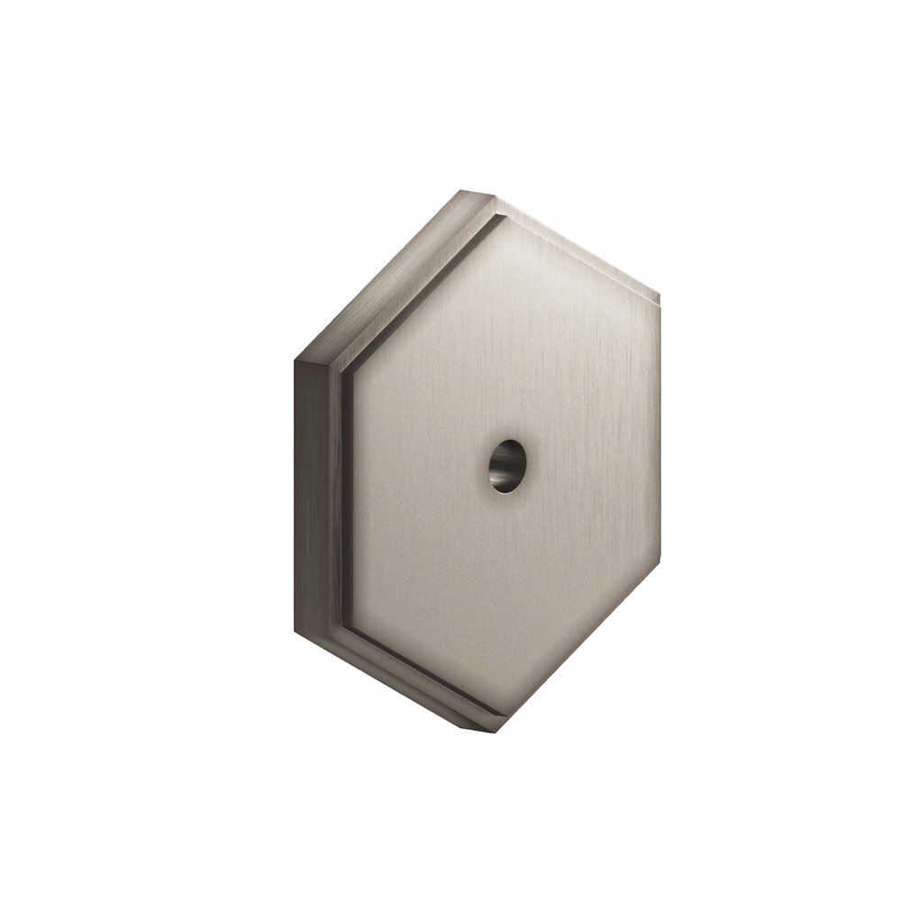 Colonial Bronze 1.25" Hexagonal Stepped Backplate In Matte Pewter