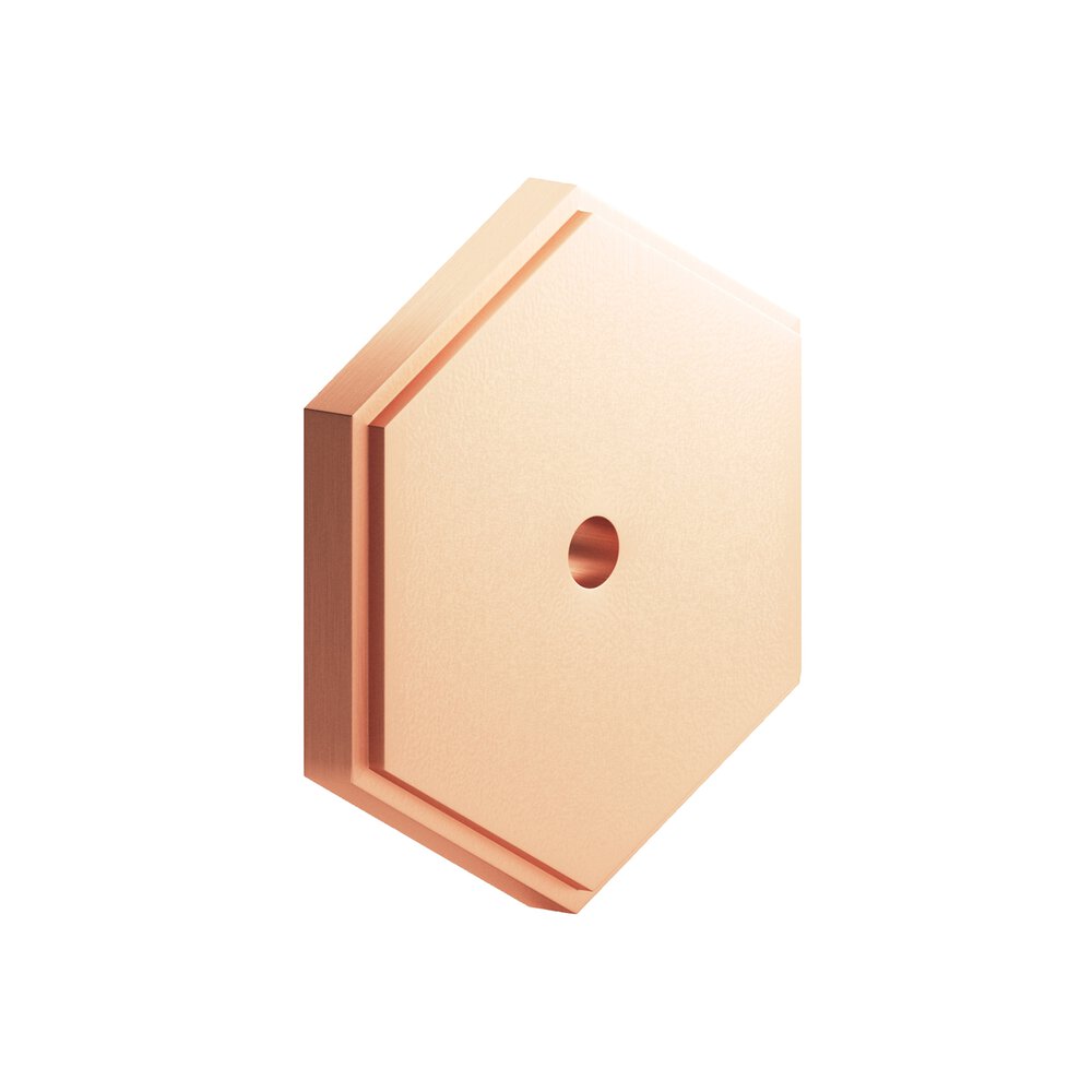 Colonial Bronze 1.5" Hexagonal Stepped Backplate In Matte Satin Copper