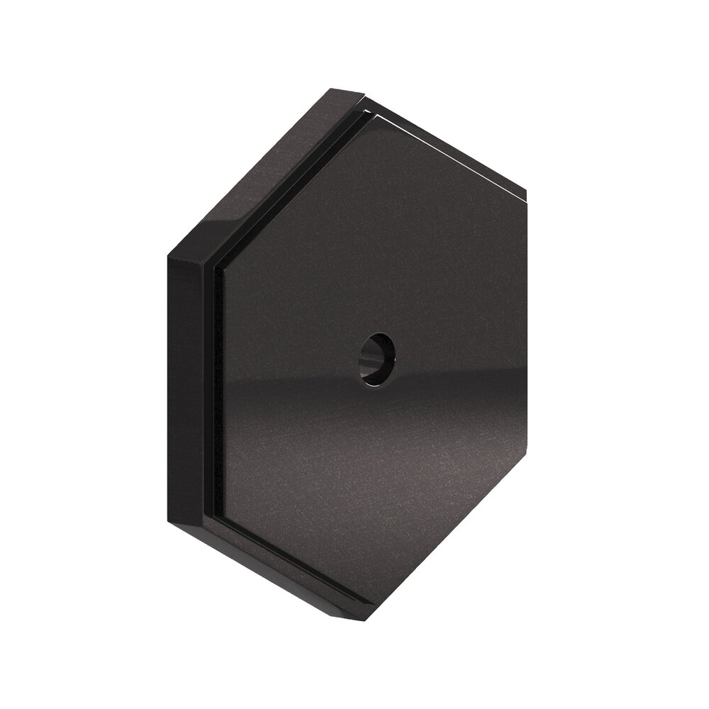 Colonial Bronze 1.75" Hexagonal Stepped Backplate In Satin Black