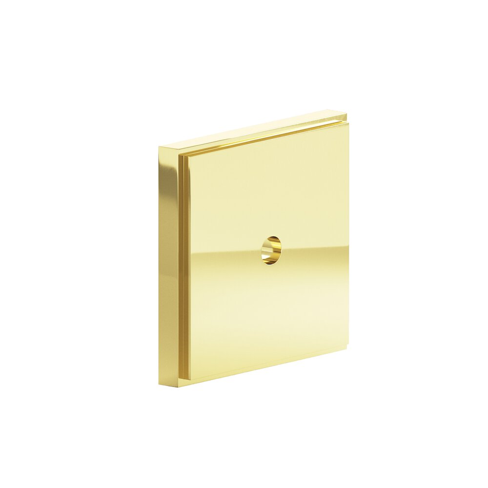 Colonial Bronze 1" Square Stepped Backplate In Polished Brass