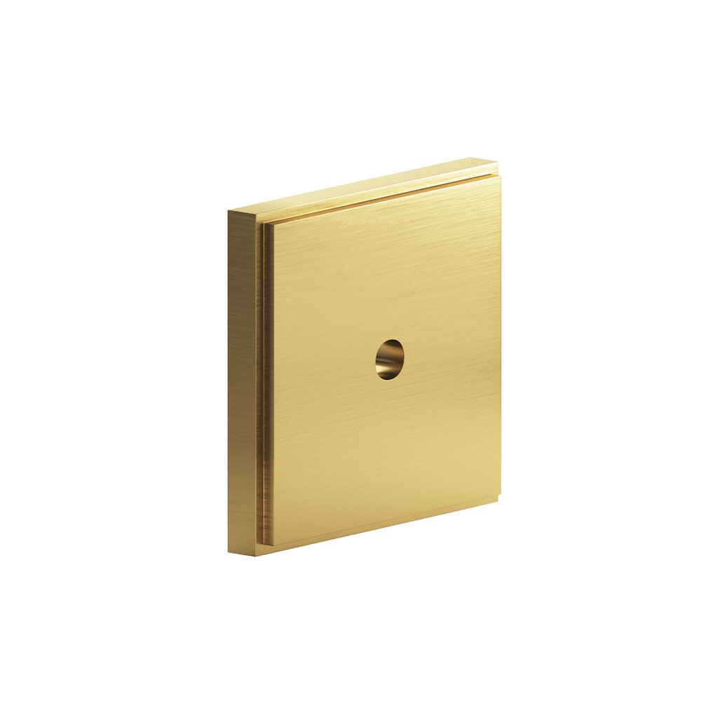 Colonial Bronze 1" Square Stepped Backplate In Satin Brass