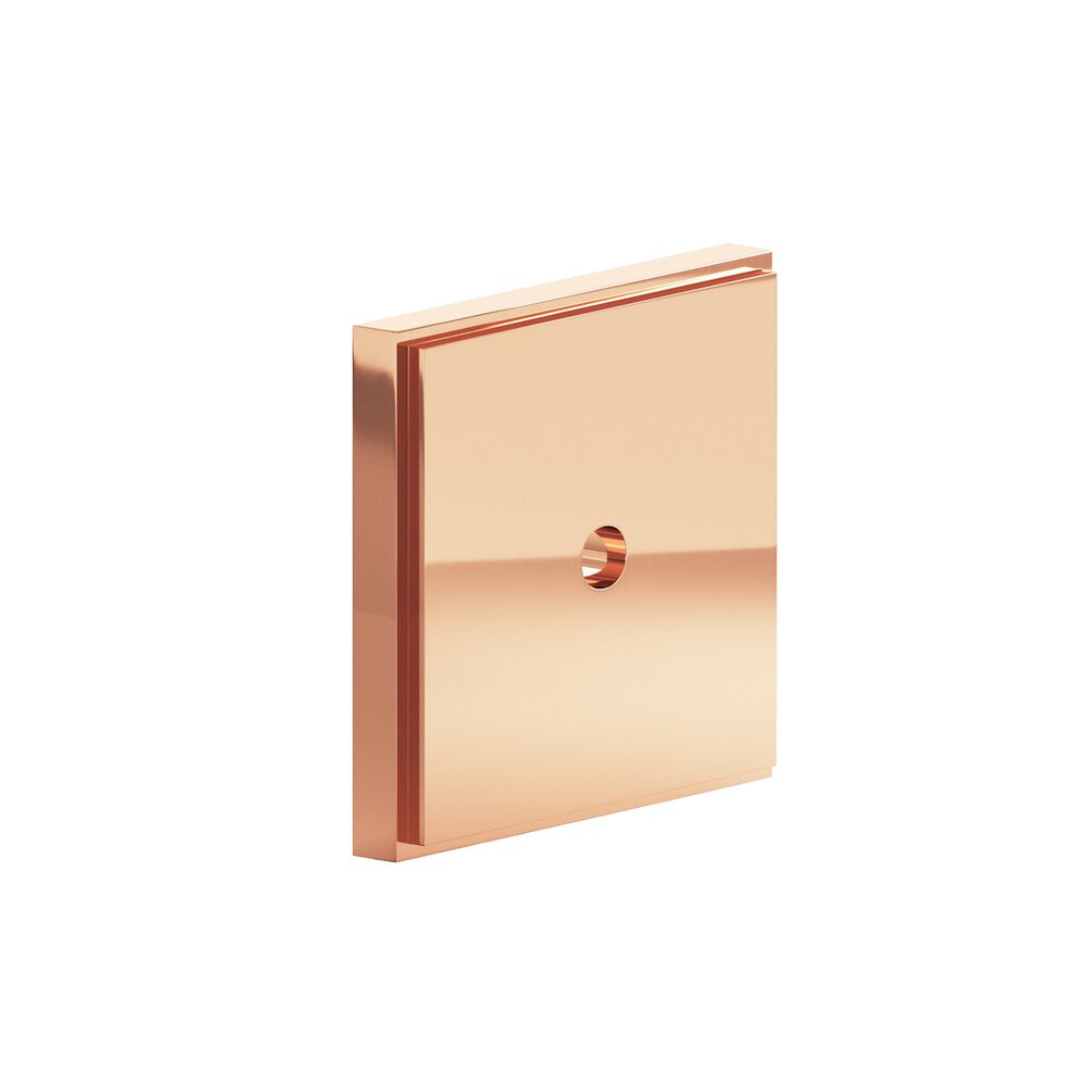 Colonial Bronze 1" Square Stepped Backplate In Polished Copper
