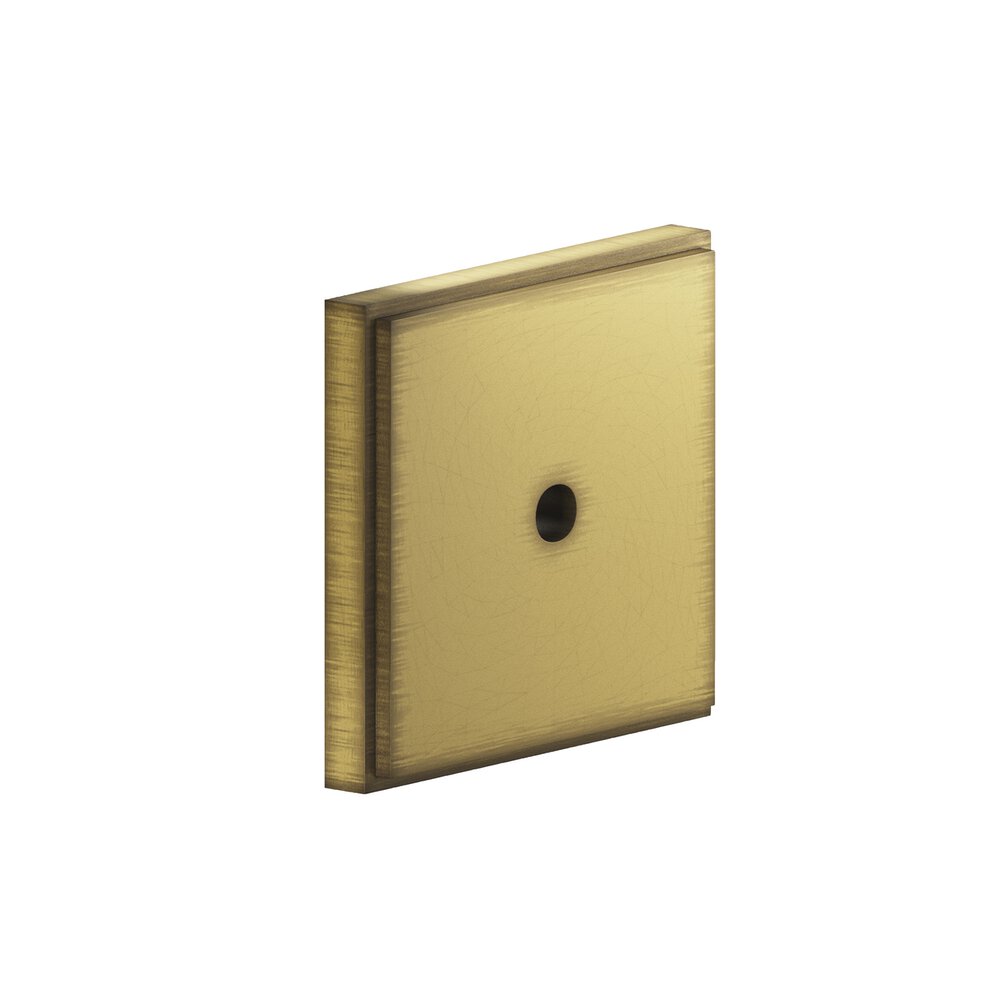 Colonial Bronze 1" Square Stepped Backplate In Matte Antique Satin Brass