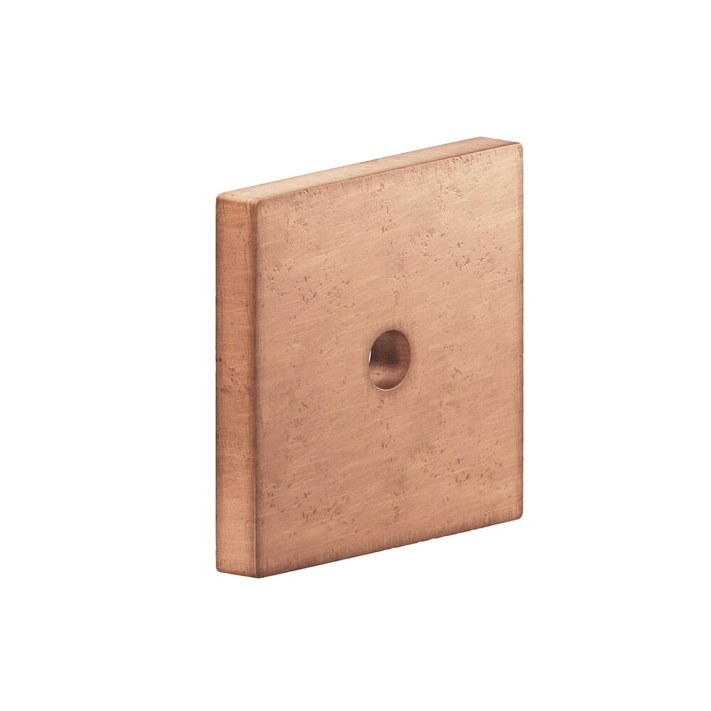 Colonial Bronze 1.25" Square Backplate In Distressed Antique Copper