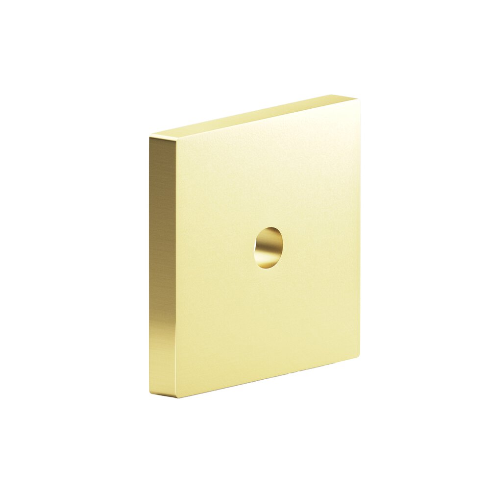 Colonial Bronze 1.25" Square Backplate In Matte Satin Brass