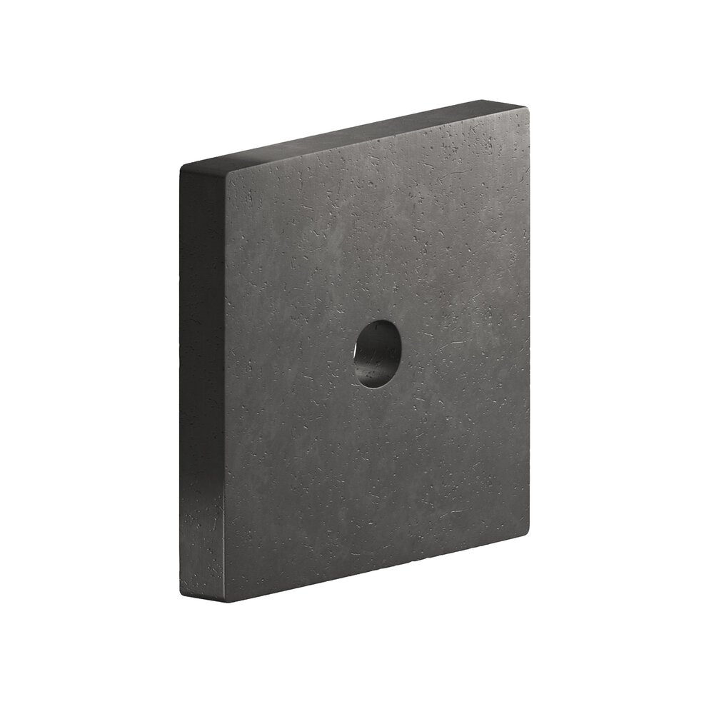 Colonial Bronze 1.5" Square Backplate In Distressed Satin Black