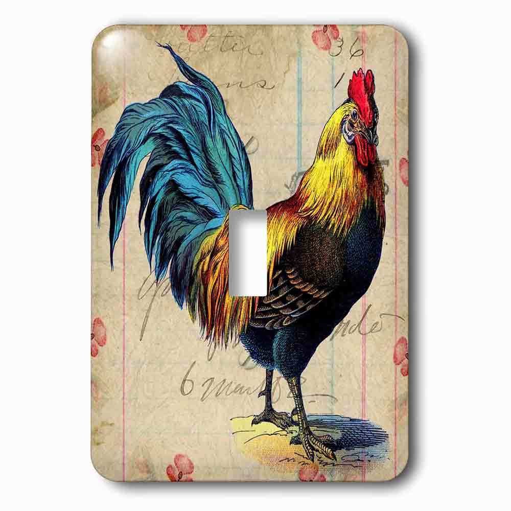 Jazzy Wallplates Single Toggle Wallplate With Vintage Rooster Digital Art By Angelandspot