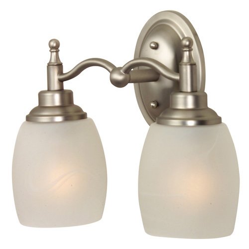 Craftmade Double Bath Light in Brushed Nickel with Alabaster Swirl Glass