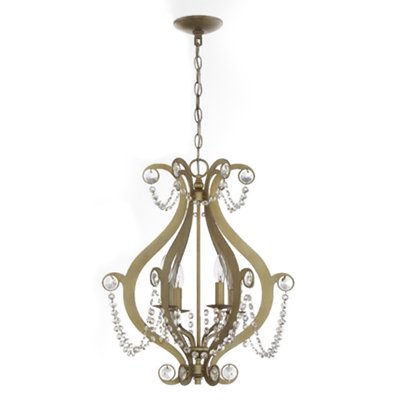 Craftmade 4 Light Mini Chandelier in Gold Twilight with Clear Crystals