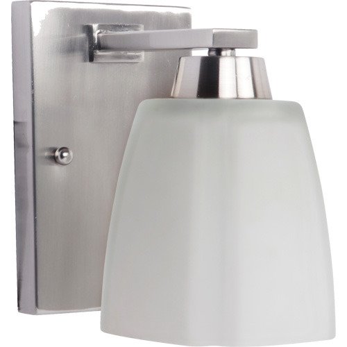 Craftmade Single Light Wall Sconce in Brushed Nickel and Frosted White Glass