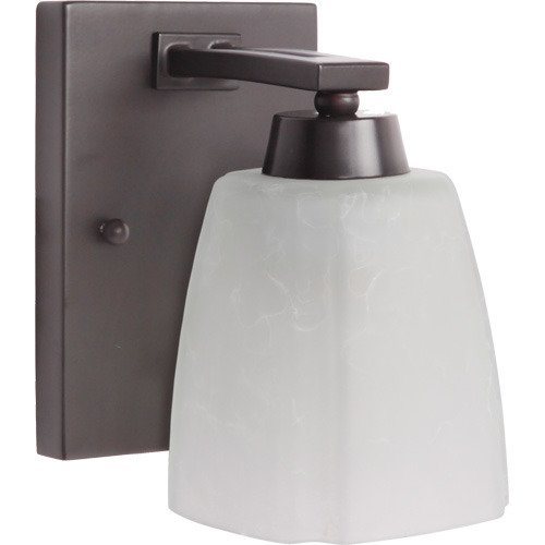 Craftmade Single Light Wall Sconce in Oiled Bronze and Frosted White Glass