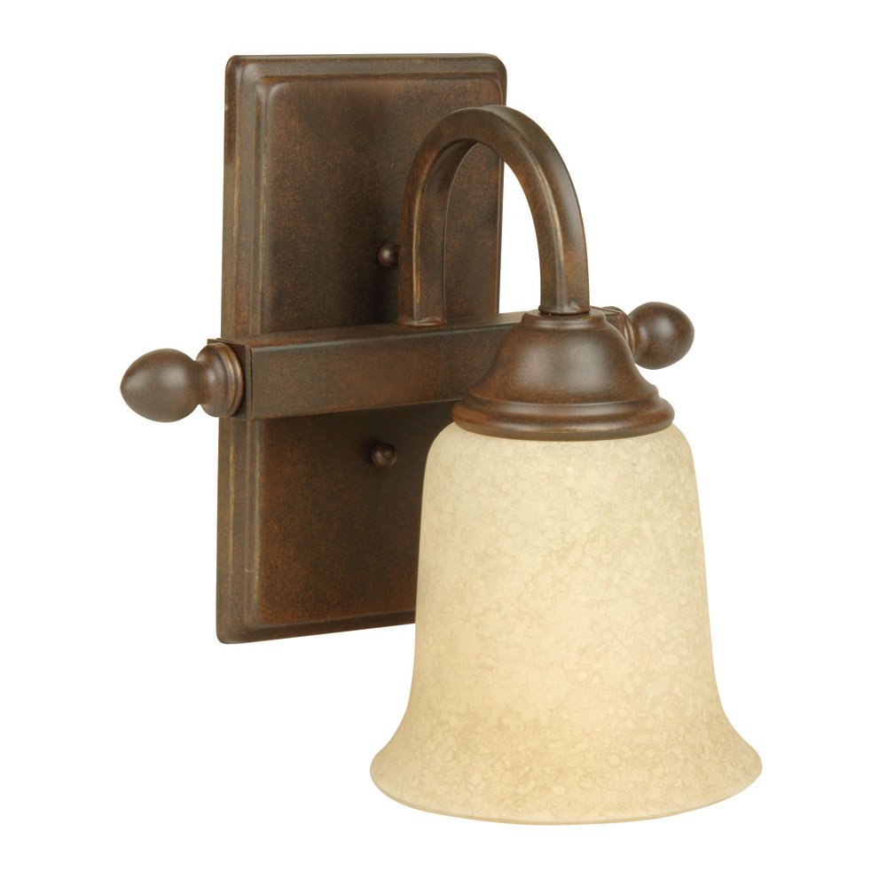 Craftmade 1 Light Wall Sconce in Aged Bronze Textured with White Frosted Glass