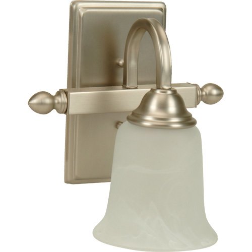 Craftmade Single Wall Sconce in Brushed Nickel with Alabaster Glass