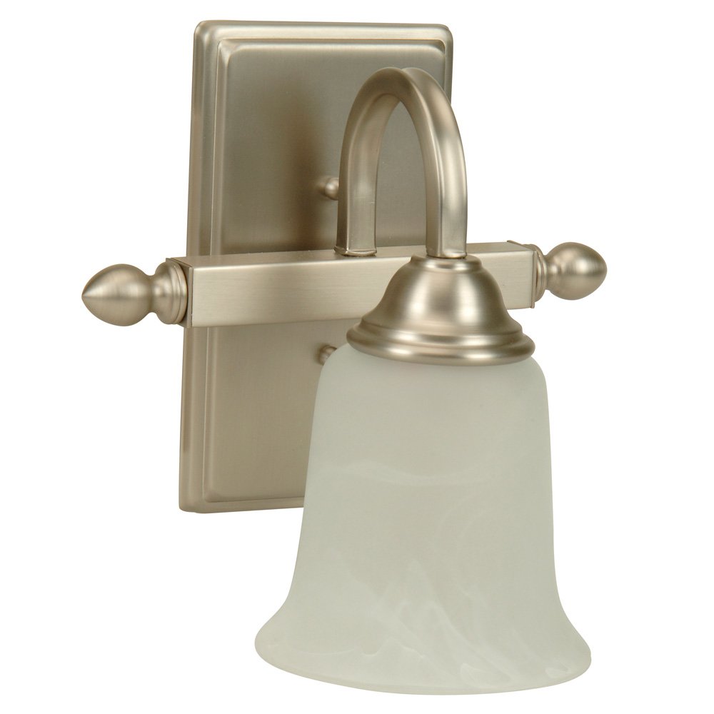Craftmade 1 Light Wall Sconce in Brushed Satin Nickel with White Frosted Glass