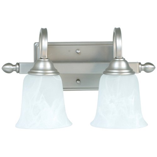 Craftmade Double Bath Light in Brushed Nickel with Alabaster Glass