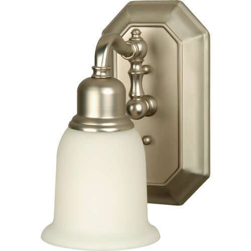 Craftmade Single Wall Sconce in Brushed Nickel with Frosted White Glass