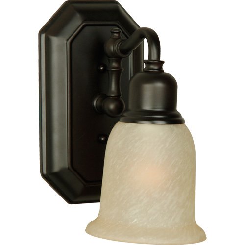 Craftmade Single Wall Sconce in Oiled Bronze Gilded with Tea Stained Glass